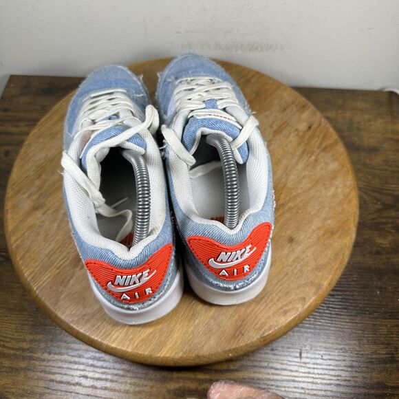 Nike Air Max 90 Shoes Mens Size 8 Blue Denim Red Swoosh DV2120-900 Sneakers OG main image 3
